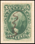 10c green Washington Type IV single