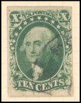 10c green Washington single