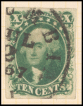 10c green Washington single