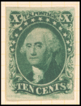 10c green Washington single
