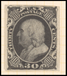30c black Ben Franklin single
