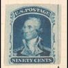 90c blue George Washington single