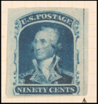 90c blue George Washington single