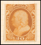 30c orange Ben Franklin proof