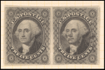 12 cent black George Washington issue pair