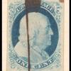 1c blue Franklin vertical strip of three