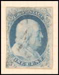 1c blue Franklin single