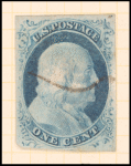 1c blue Franklin single