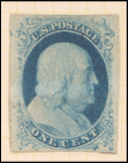 1c blue Franklin single