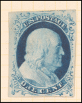 1c blue Franklin single