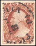 3c dull red Washington reconstructed pane of 100
