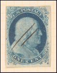 1c blue Franklin Type II single