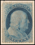 1c blue Franklin single