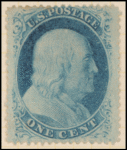 1c blue Franklin single