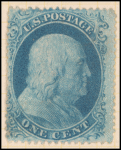 1c blue Franklin single