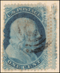 1c blue Franklin single