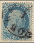 1c blue Franklin single