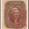 5c brown Jefferson single