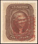 5c brown Jefferson single