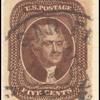5c brown Jefferson single