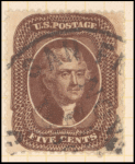 5c brown Jefferson single