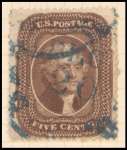 5c brown Jefferson single