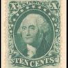 10c green Washington single