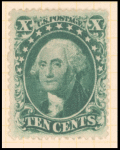 10c green Washington single