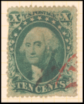 10c green Washington single