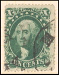 10c green Washington single