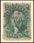 10c green Washington single