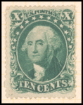 10c green Washington single
