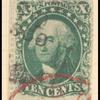 10c green Washington Type I single