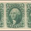 10c green Washington Type I horizontal strip of three