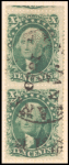 10c green Washington Type I vertical pair