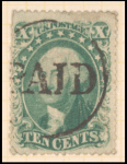10c green Washington Type I single