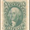 10c green Washington Type I single