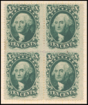 10c green Washington block of four