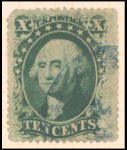 10c green Washington Type V single