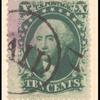 10c green Washington Type V single