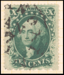 10c green Washington Type V single