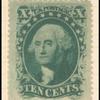 10c green Washington Type V double transfer single