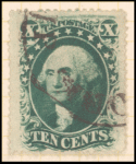 10c green Washington Type V single