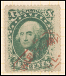 10c green Washington Type V single