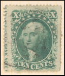 10c green Washington Type V single