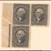 12c black Washington plate block of 3