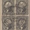 12c black Washington block of 4