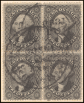 12c black Washington block of 4