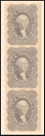 24c gray lilac Washington strip of three