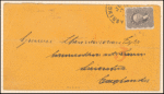 24c gray lilac Washington relief 2 single on cover